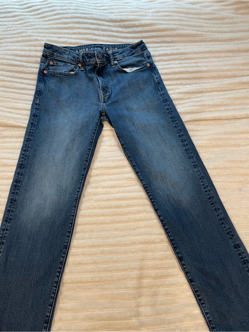 American Eagle Outfitters Men's Dark Blue Slim Straight Jeans